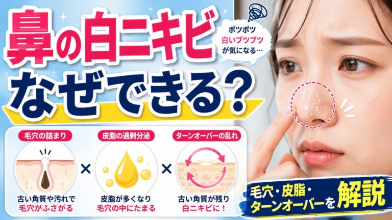 鼻の白ニキビができる原因と正しいケア 繰り返す毛穴詰まりを梅田の医師が解説